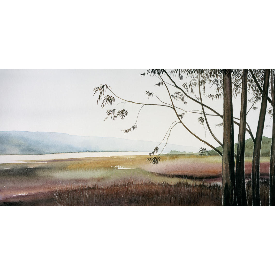 Bolinas Lagoon Fog -Paper Art-38&quotx20"