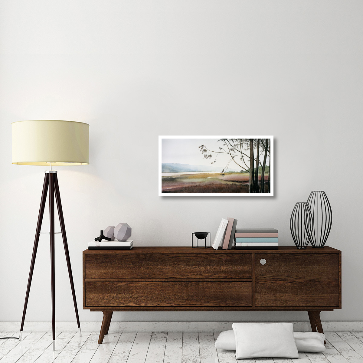 Bolinas Lagoon Fog -Paper Art-38&quotx20"