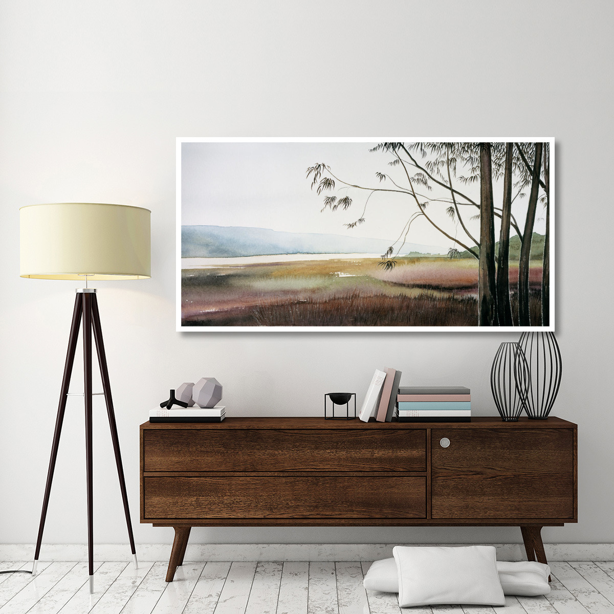 Bolinas Lagoon Fog -Paper Art-74&quotx38"