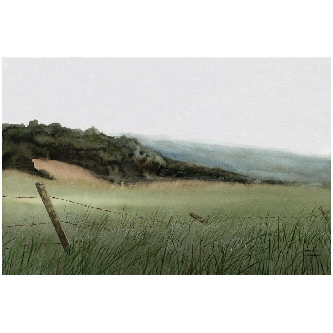 Fallen Fence -Paper Art-20&quotx14"