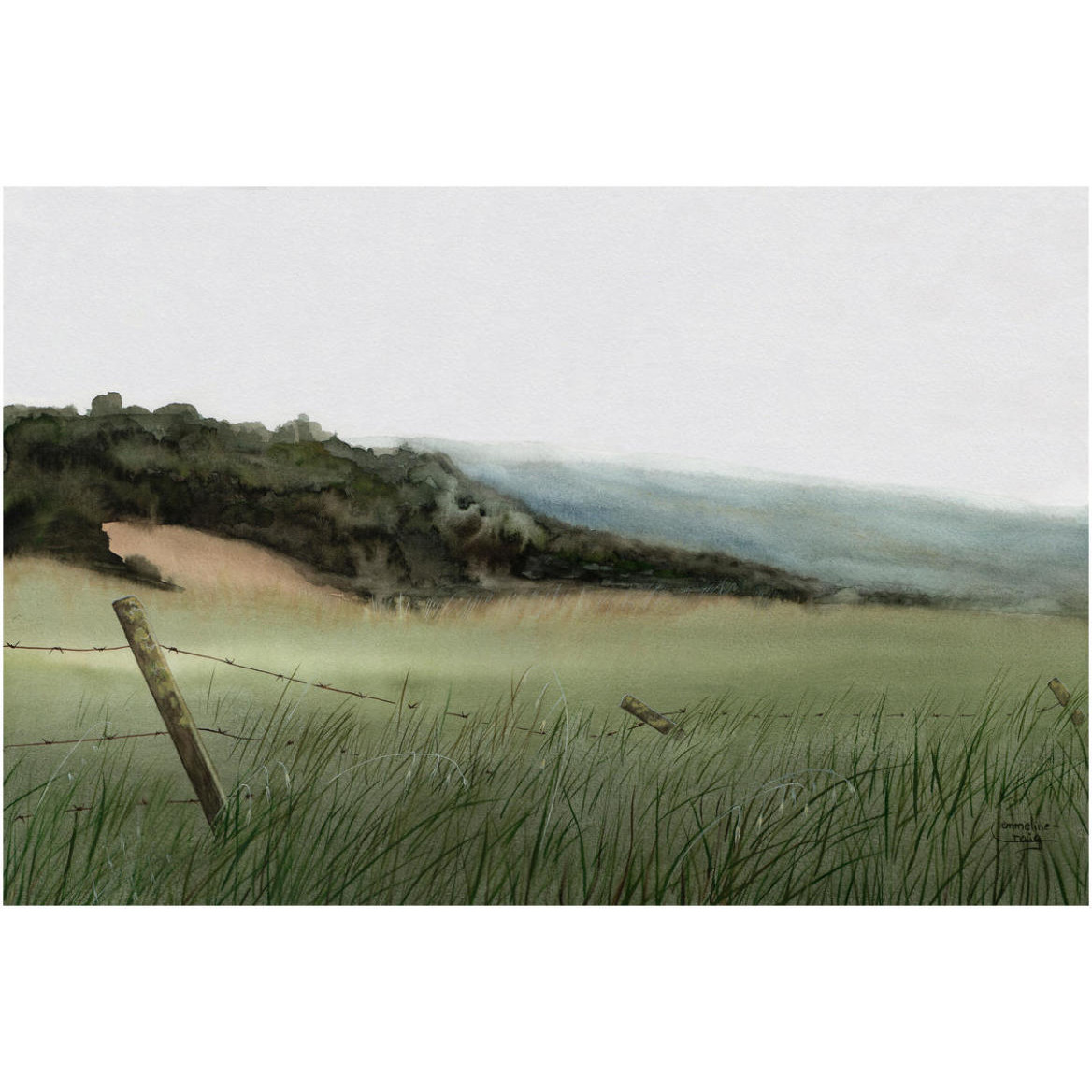 Fallen Fence -Paper Art-62&quotx42"