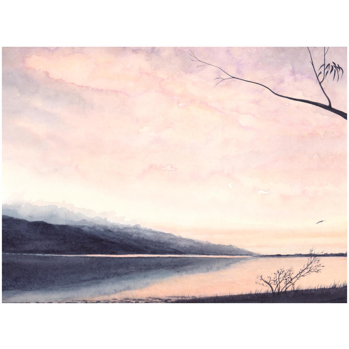 Morning Glory on Bolinas Lagoon -Paper Art-26&quotx20"