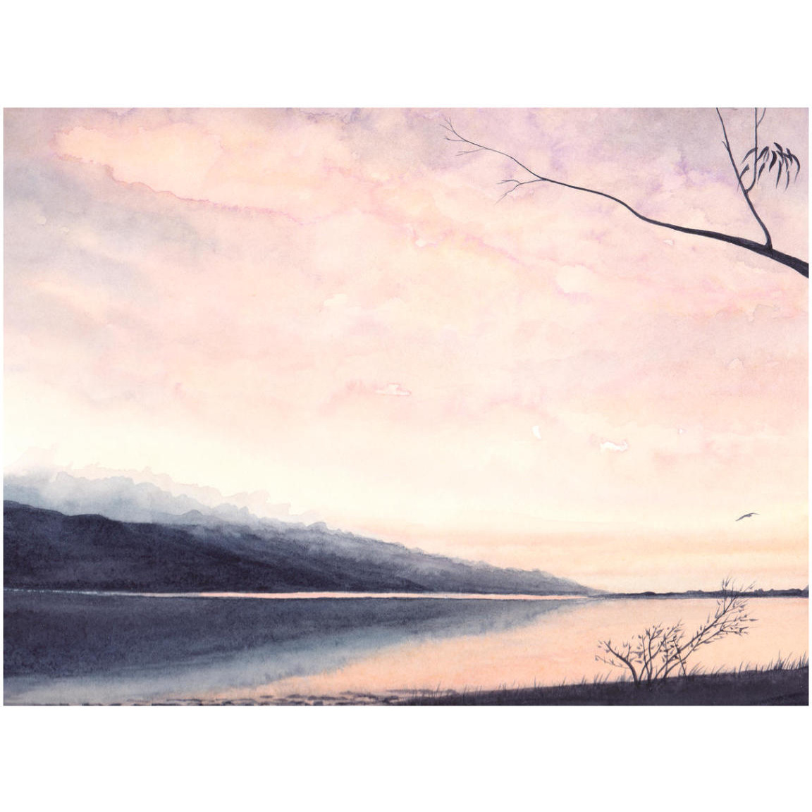 Morning Glory on Bolinas Lagoon -Paper Art-42&quotx32"