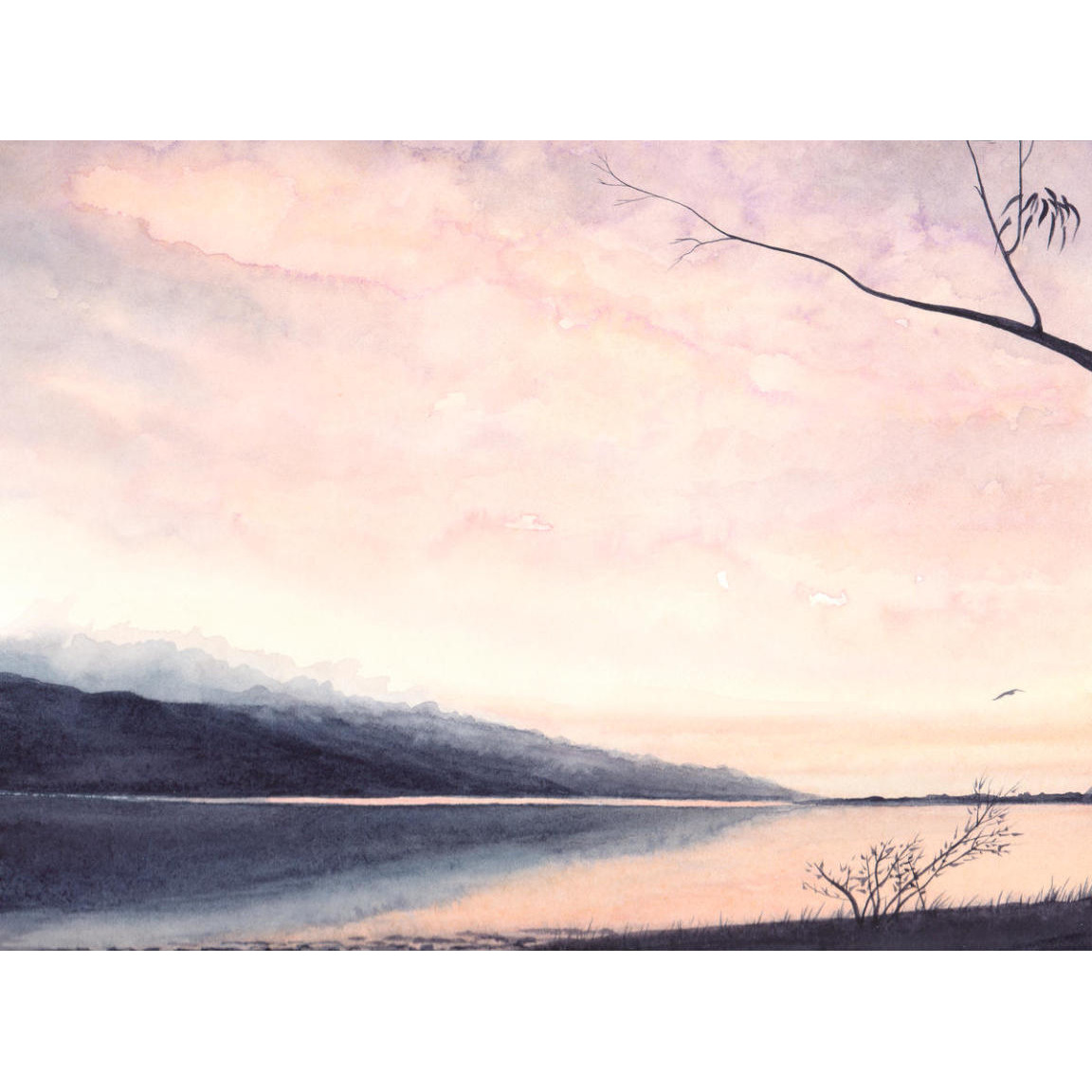 Morning Glory on Bolinas Lagoon -Paper Art-50&quotx38"