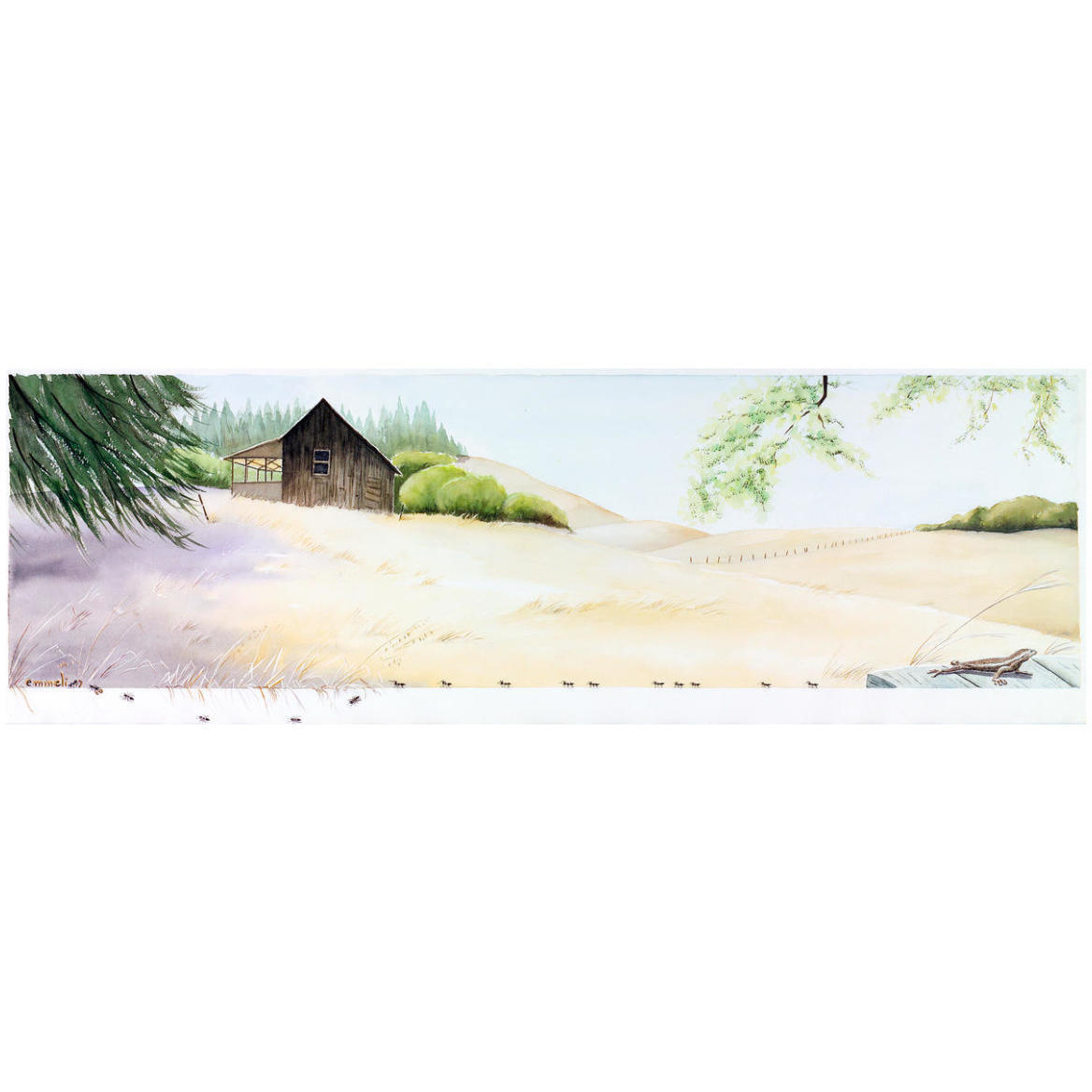 Old Cabin -Paper Art-56&quotx20"