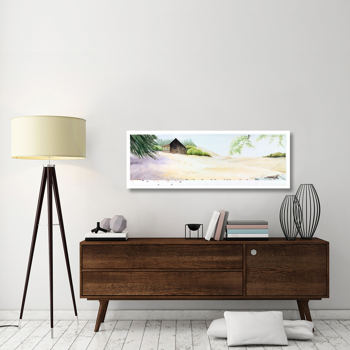 Old Cabin -Paper Art-56&quotx20"