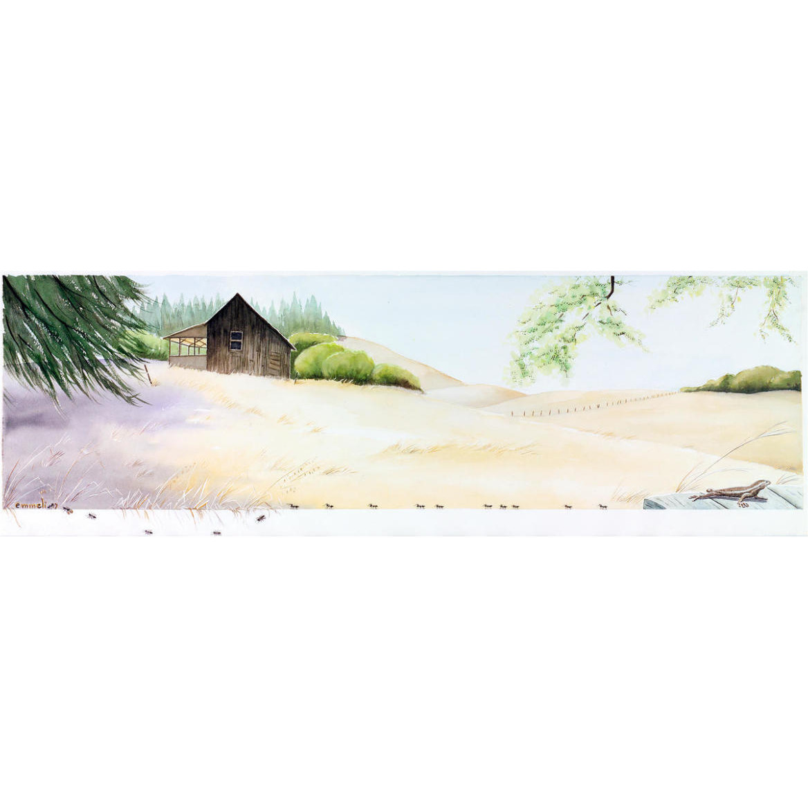 Old Cabin -Paper Art-74&quotx26"