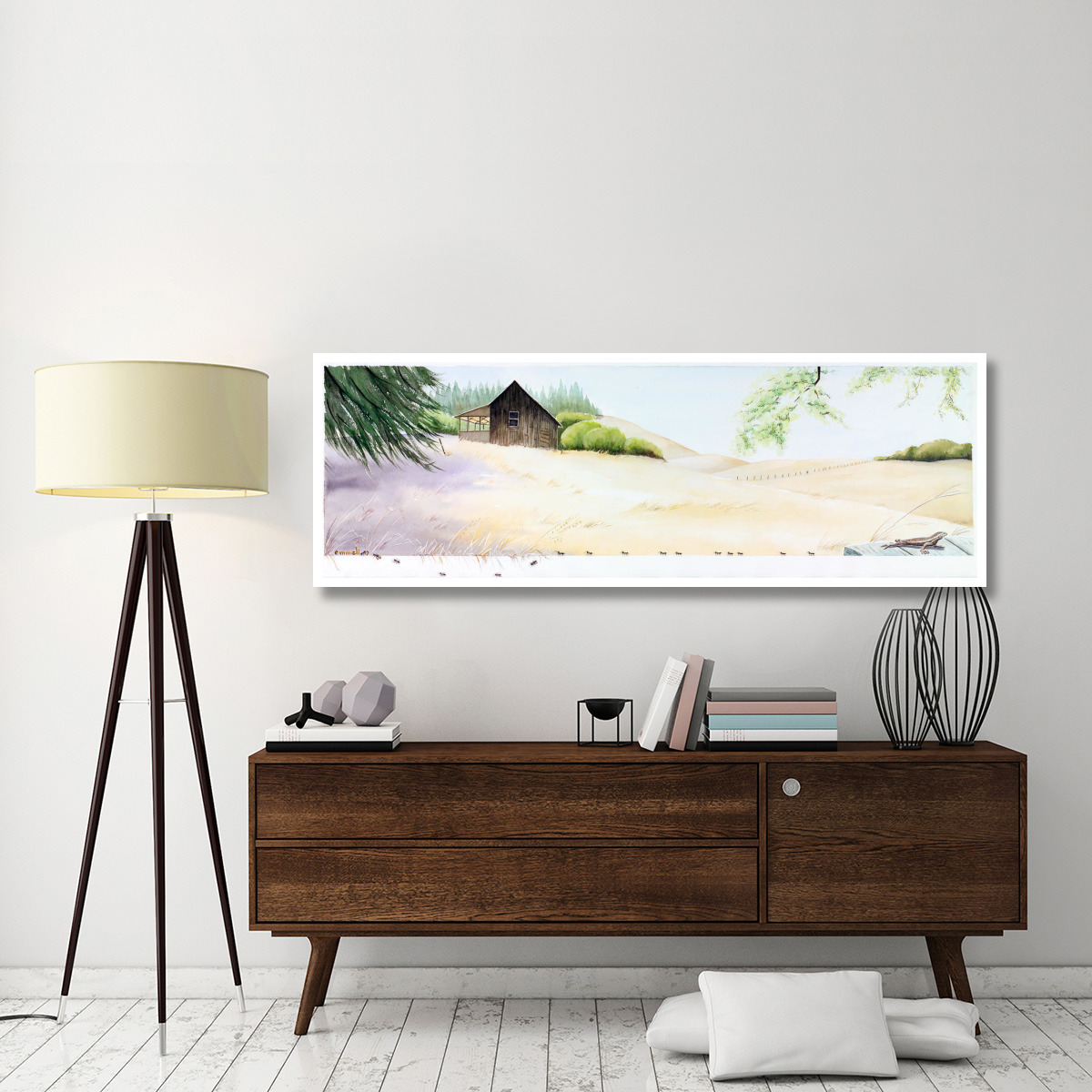 Old Cabin -Paper Art-74&quotx26"
