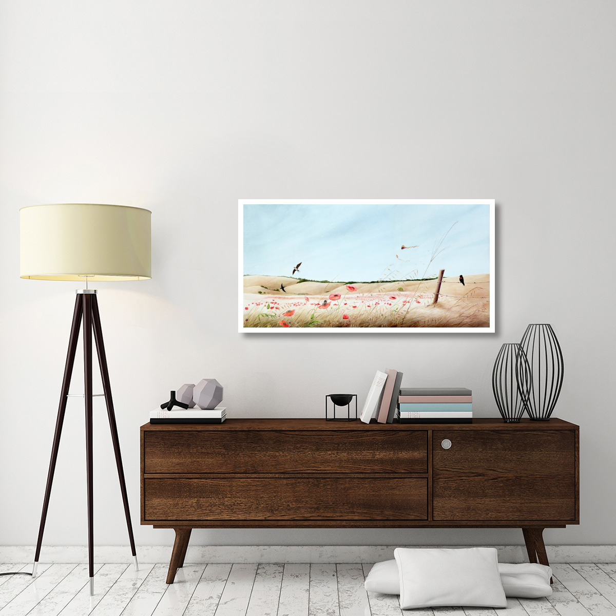 Poppy Field -Paper Art-50&quotx26"