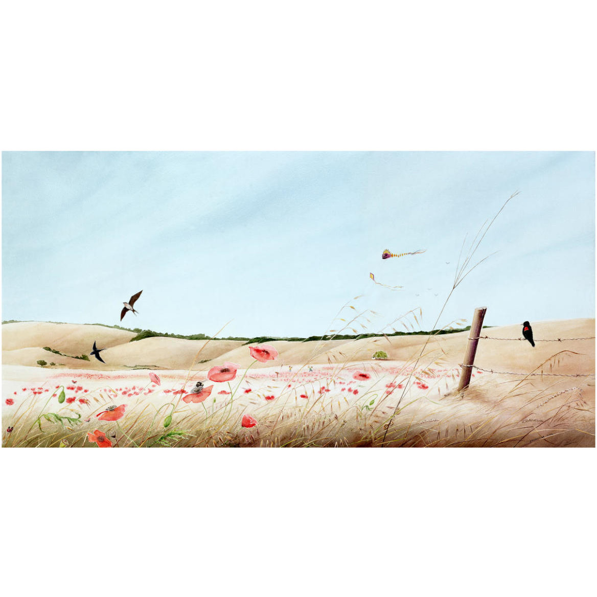 Poppy Field -Paper Art-62&quotx32"