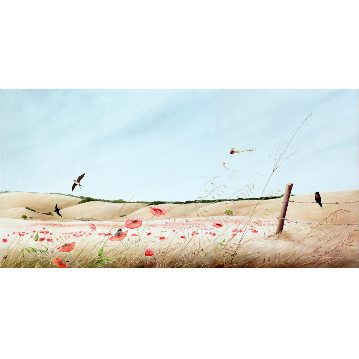 Poppy Field -Paper Art-74&quotx38"