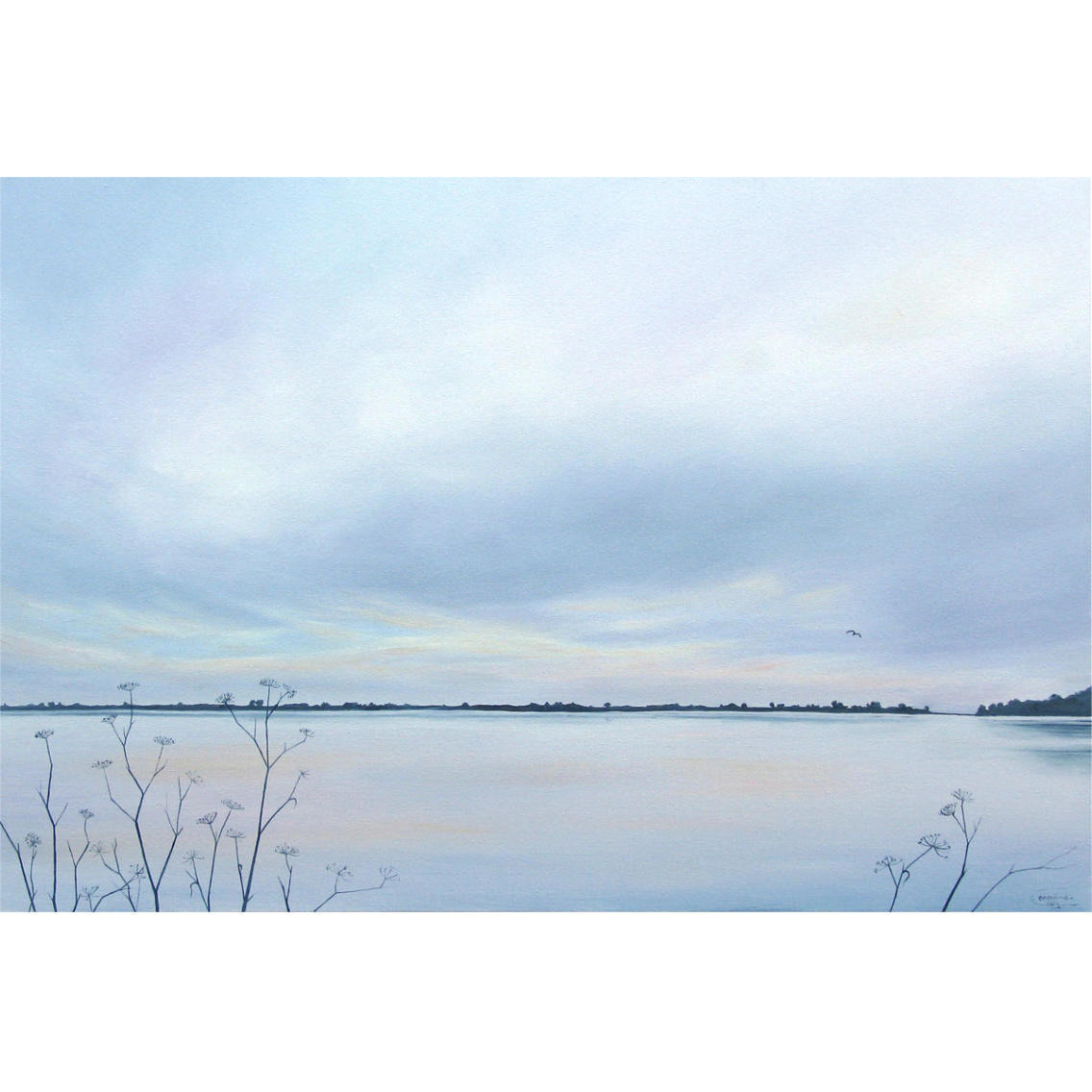 Quiet Blue -Paper Art-38&quotx26"
