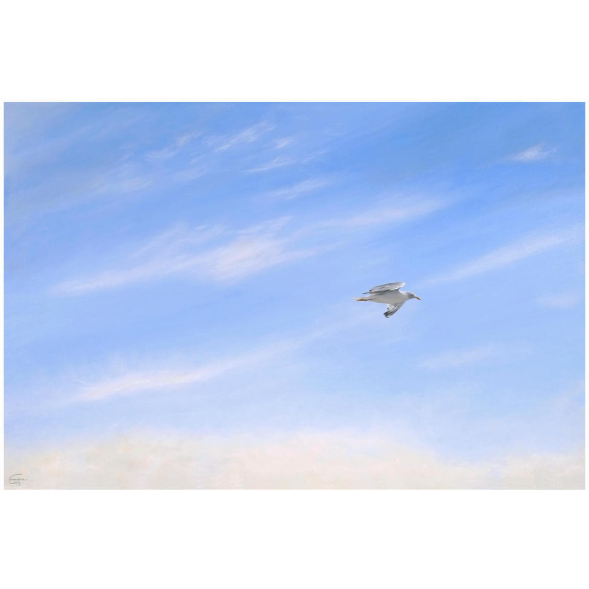 Seagull 1 -Paper Art-20&quotx14"