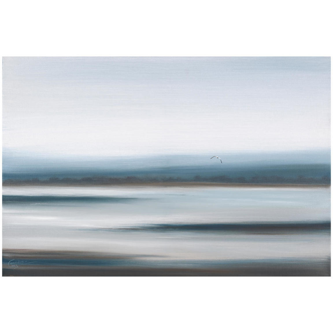 Stillness in Blue -Paper Art-20&quotx14"