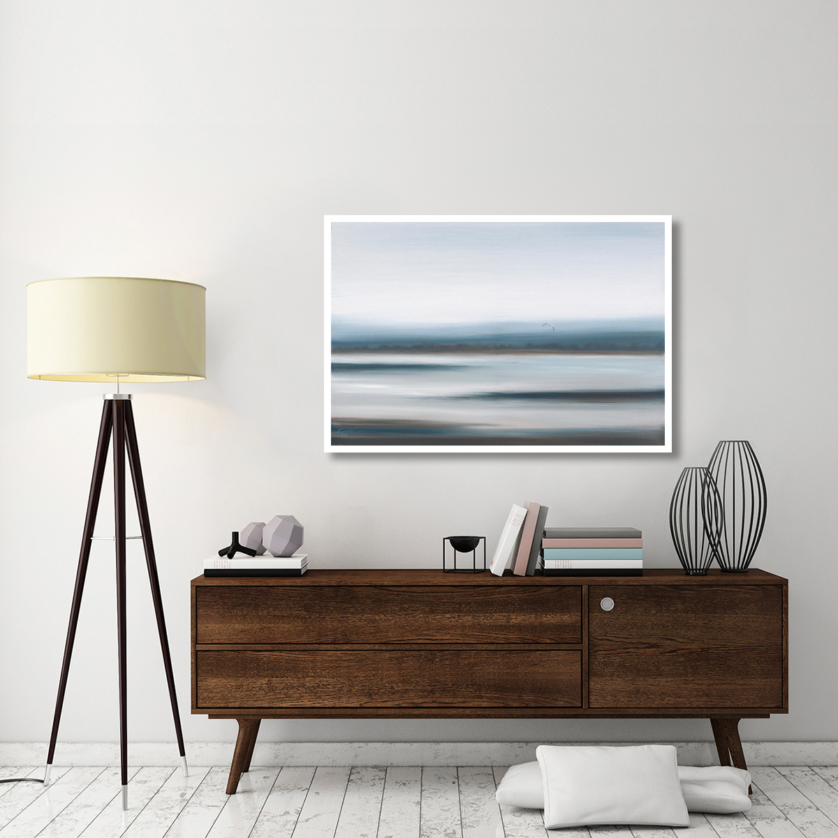 Stillness in Blue -Paper Art-50&quotx34"