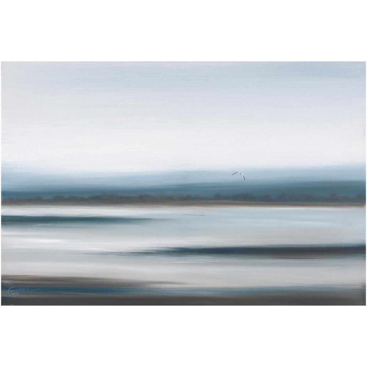Stillness in Blue -Paper Art-62&quotx42"