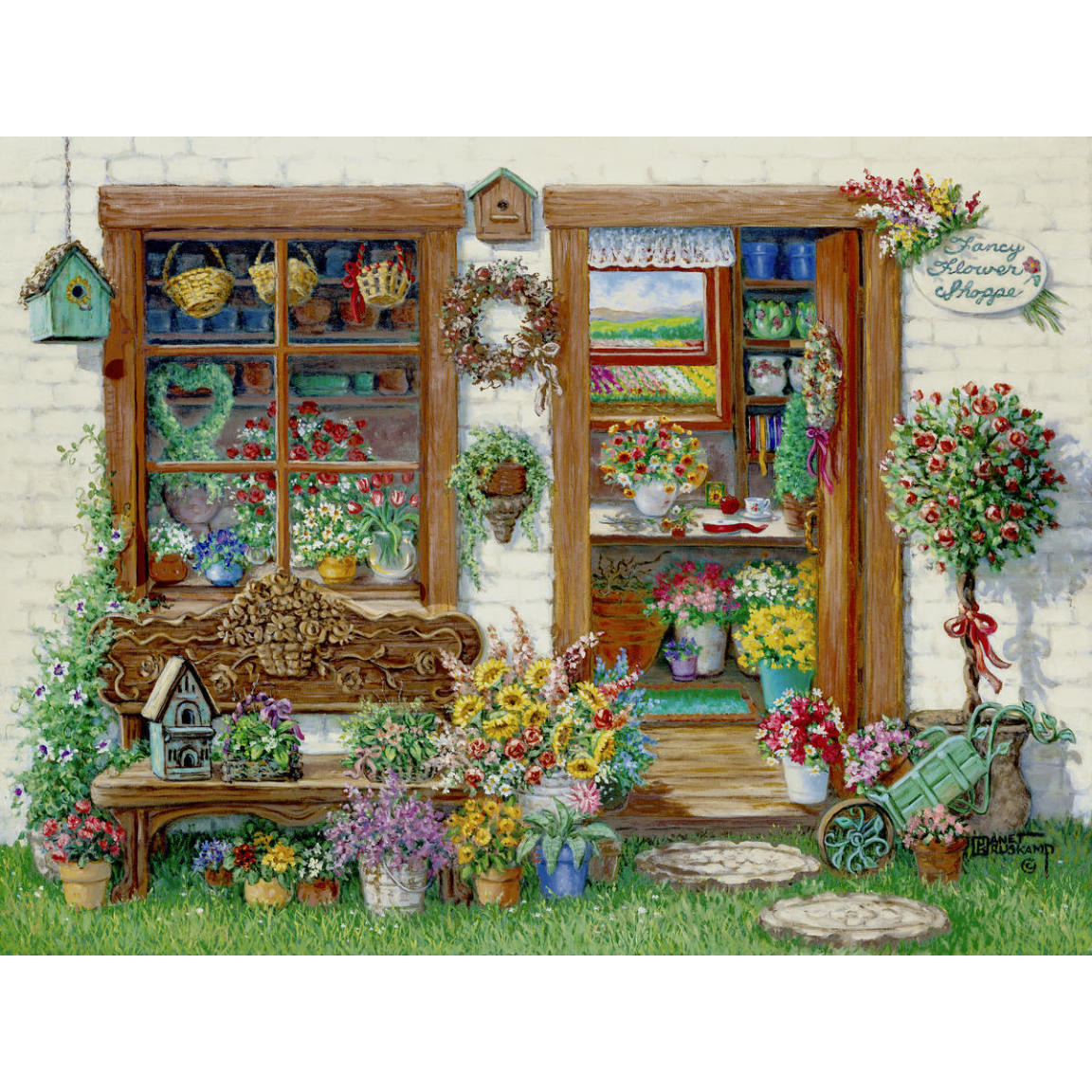 Fancy Flower Shop -Paper Art-50&quotx38"