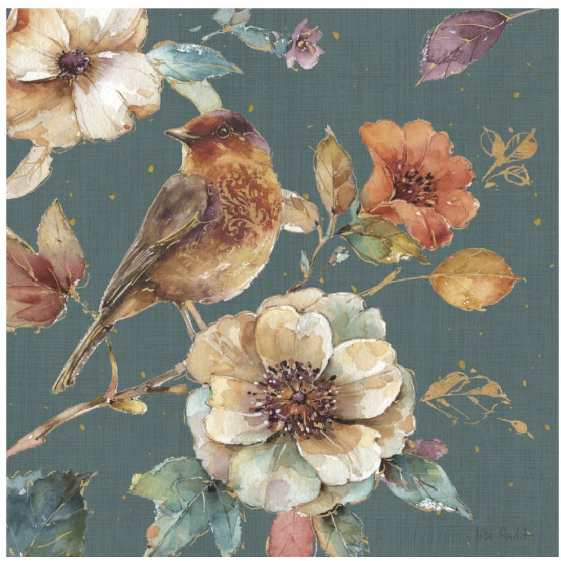Spiced Nature XVI Teal -Paper Art-20&quotx20"
