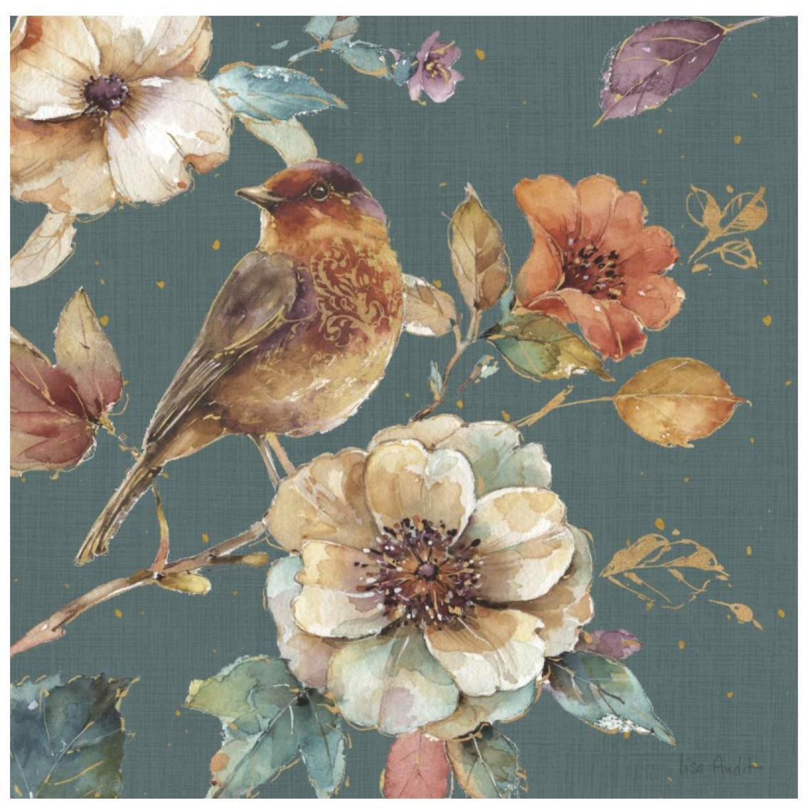 Spiced Nature XVI Teal -Paper Art-26&quotx26"