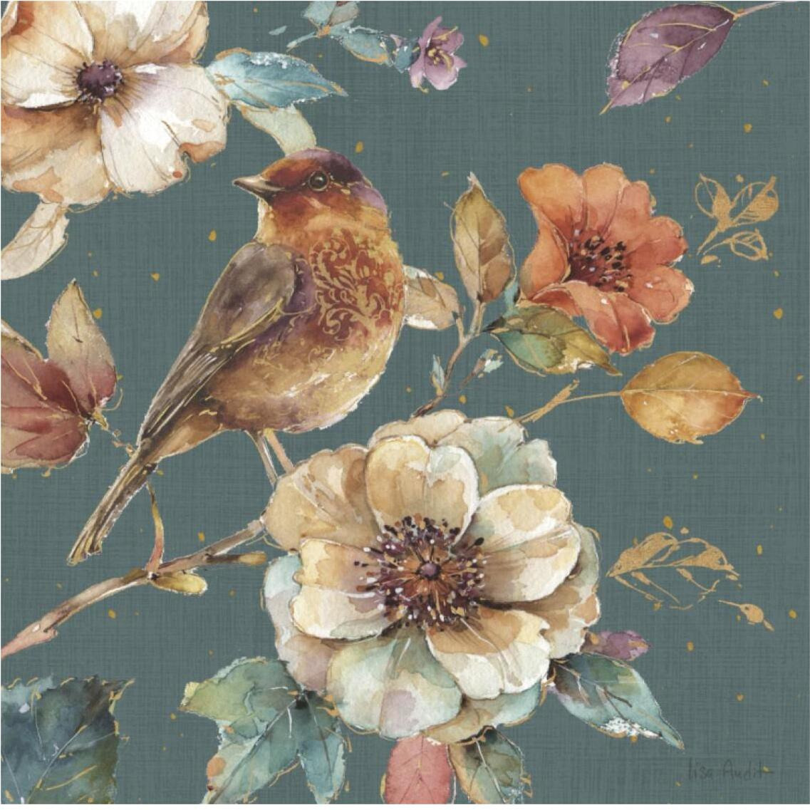 Spiced Nature XVI Teal -Paper Art-38&quotx38"