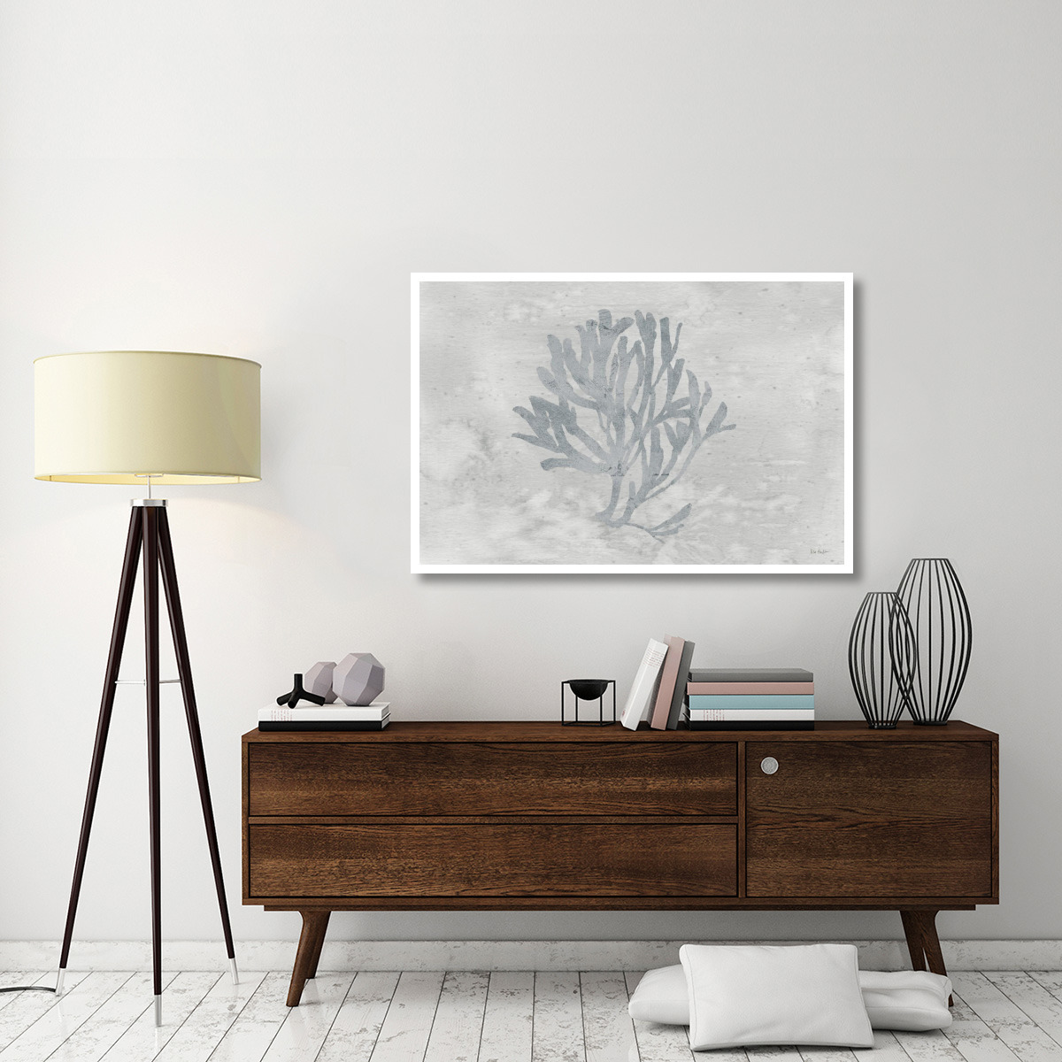 Silver and Gray Water Coral III -Paper Art-50&quotx34"