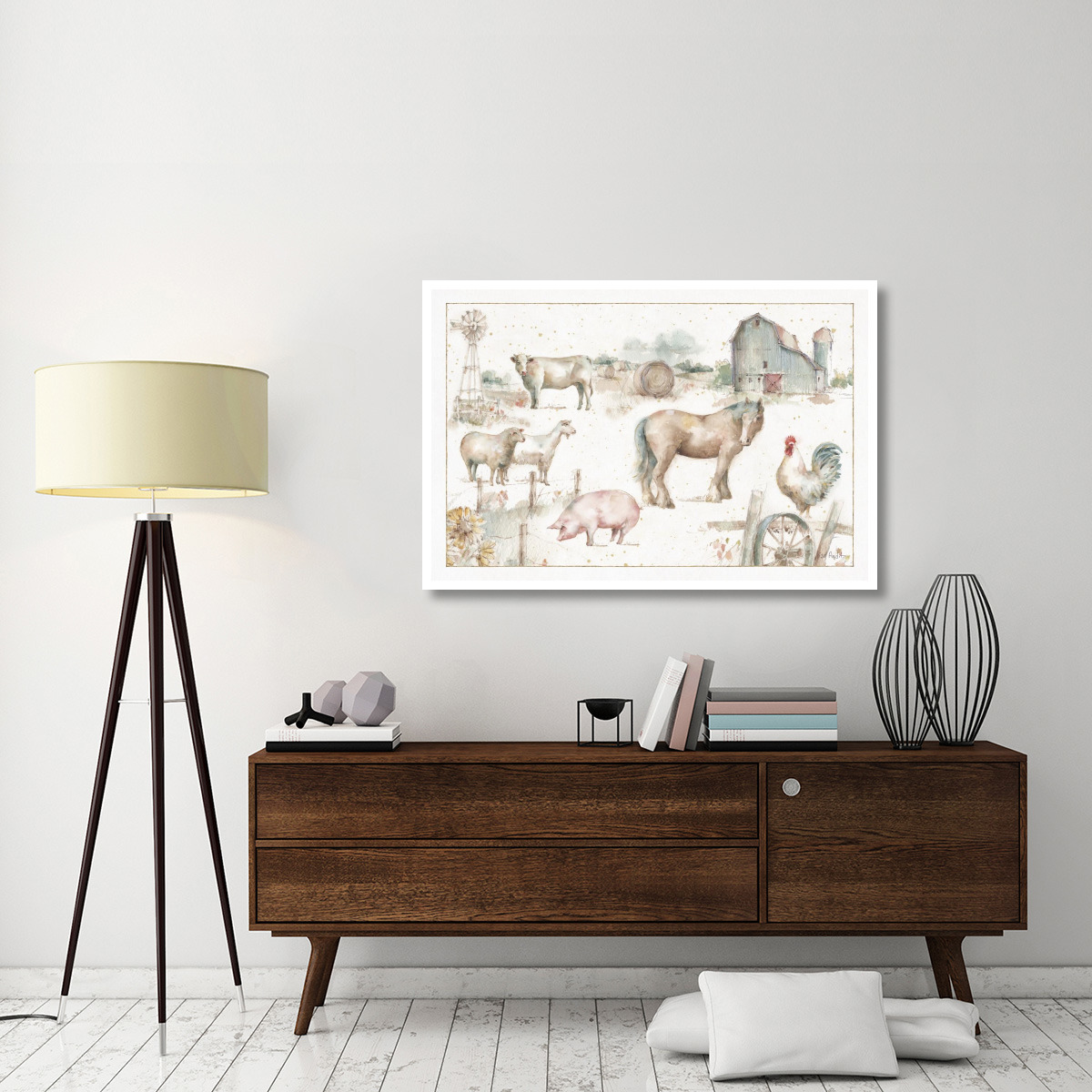 Farm Friends XIII -Paper Art-50&quotx34"