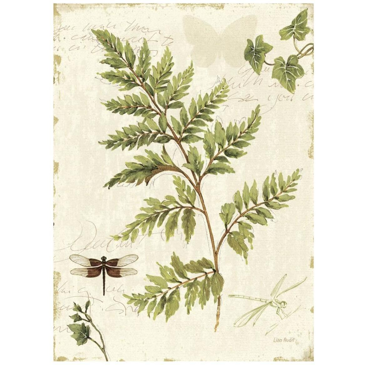 Ivies and Ferns I -Paper Art-32&quotx42"