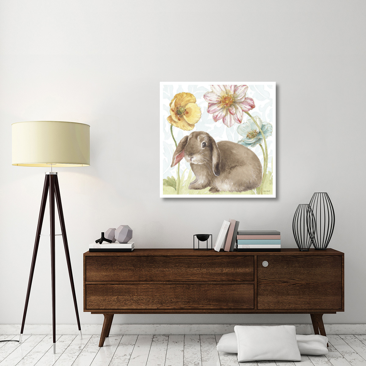 Spring Softies Bunnies III -Paper Art-38&quotx38"