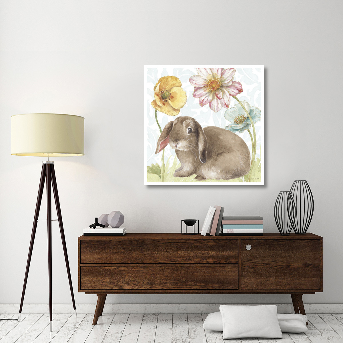 Spring Softies Bunnies III -Paper Art-42&quotx42"