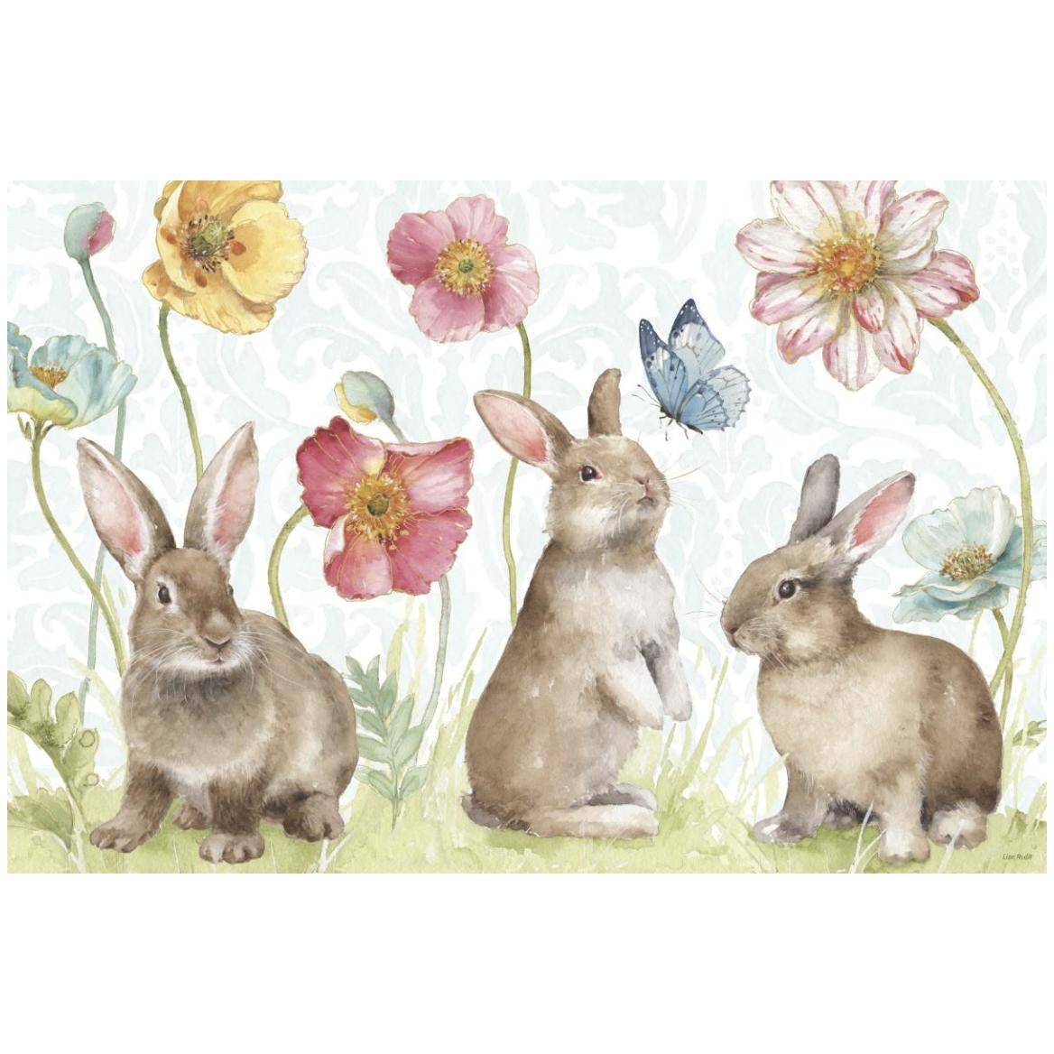 Spring Softies Bunnies I -Paper Art-50&quotx34"