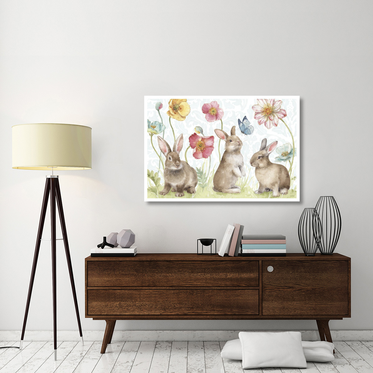 Spring Softies Bunnies I -Paper Art-50&quotx34"