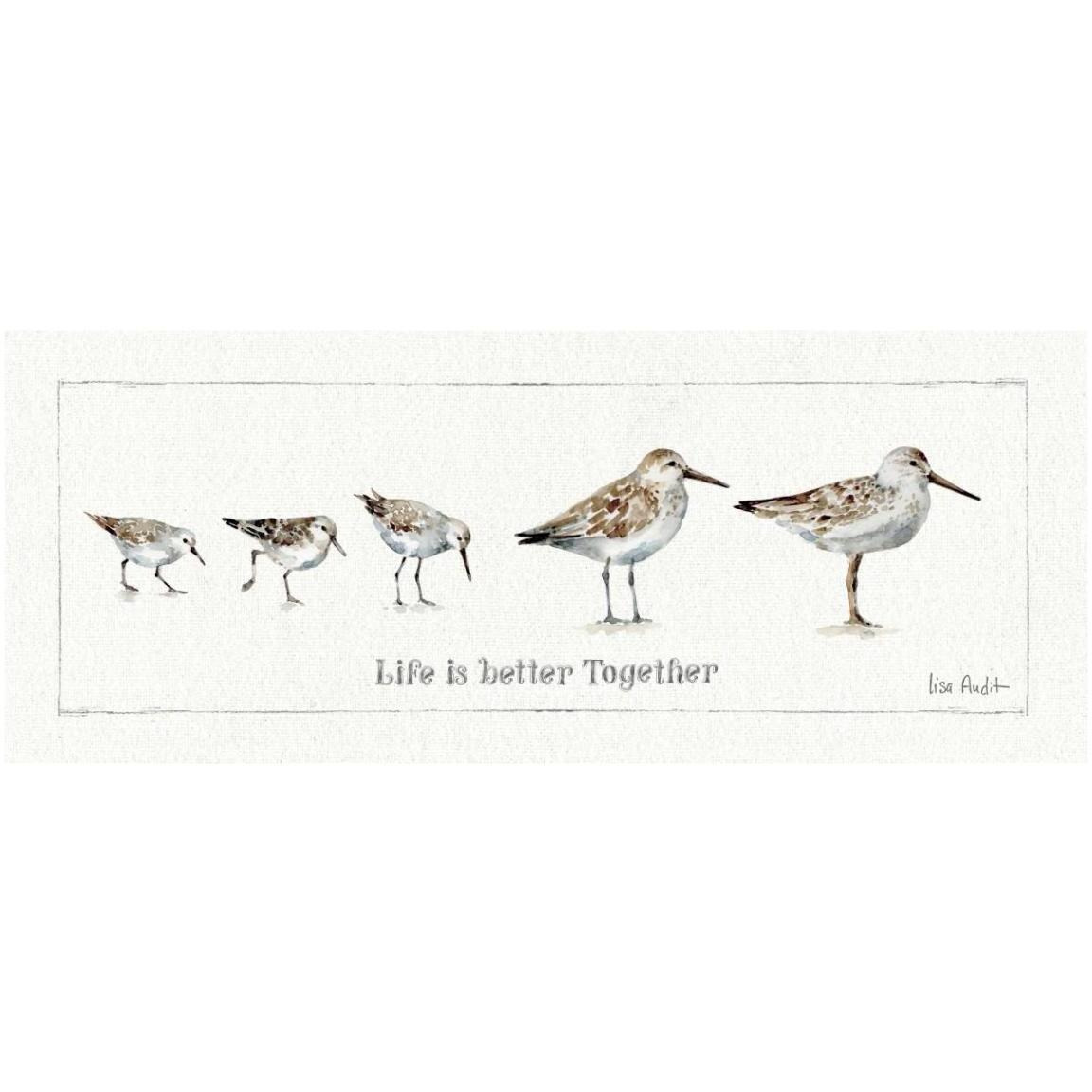 Pebbles and Sandpipers I -Paper Art-42&quotx18"