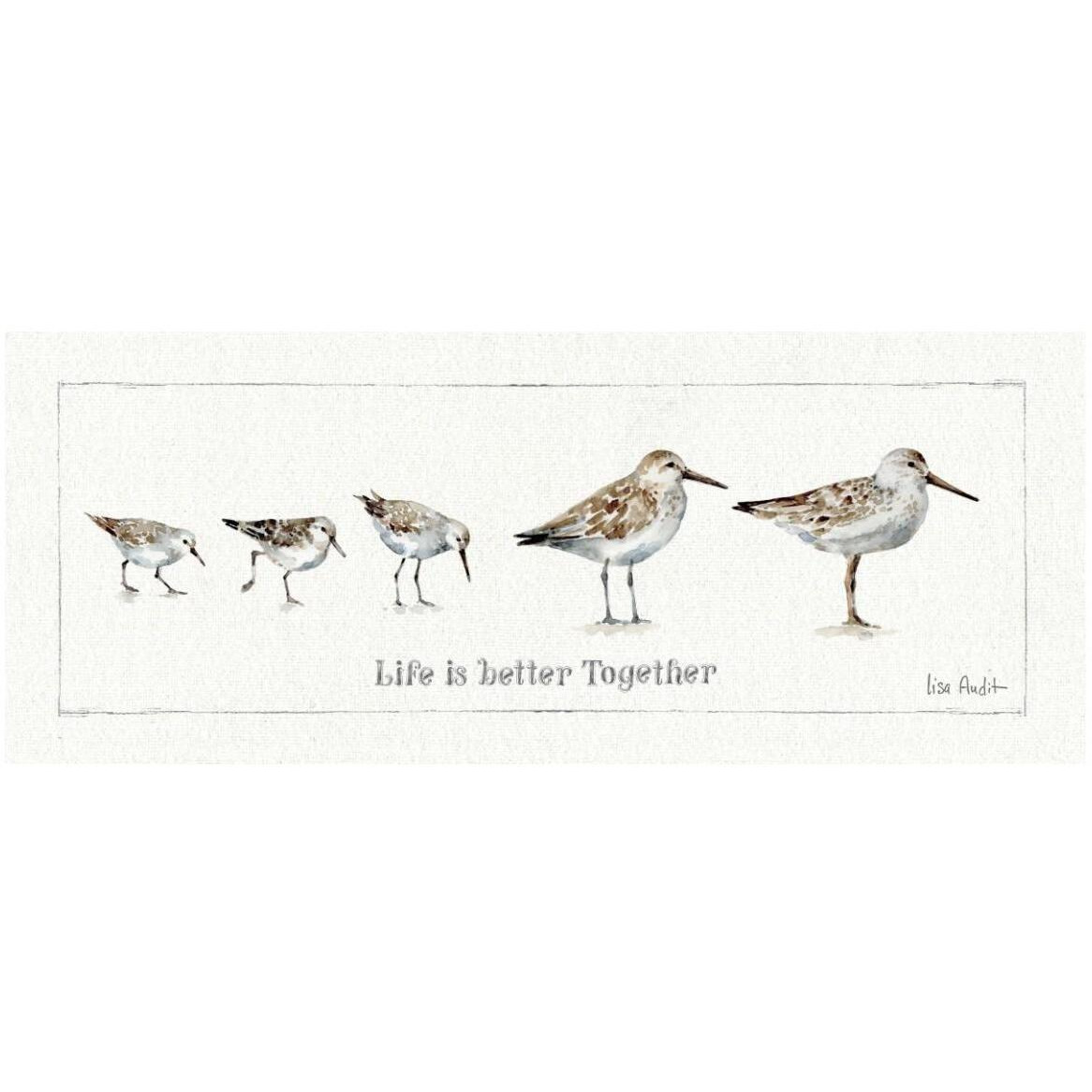 Pebbles and Sandpipers I -Paper Art-52&quotx22"