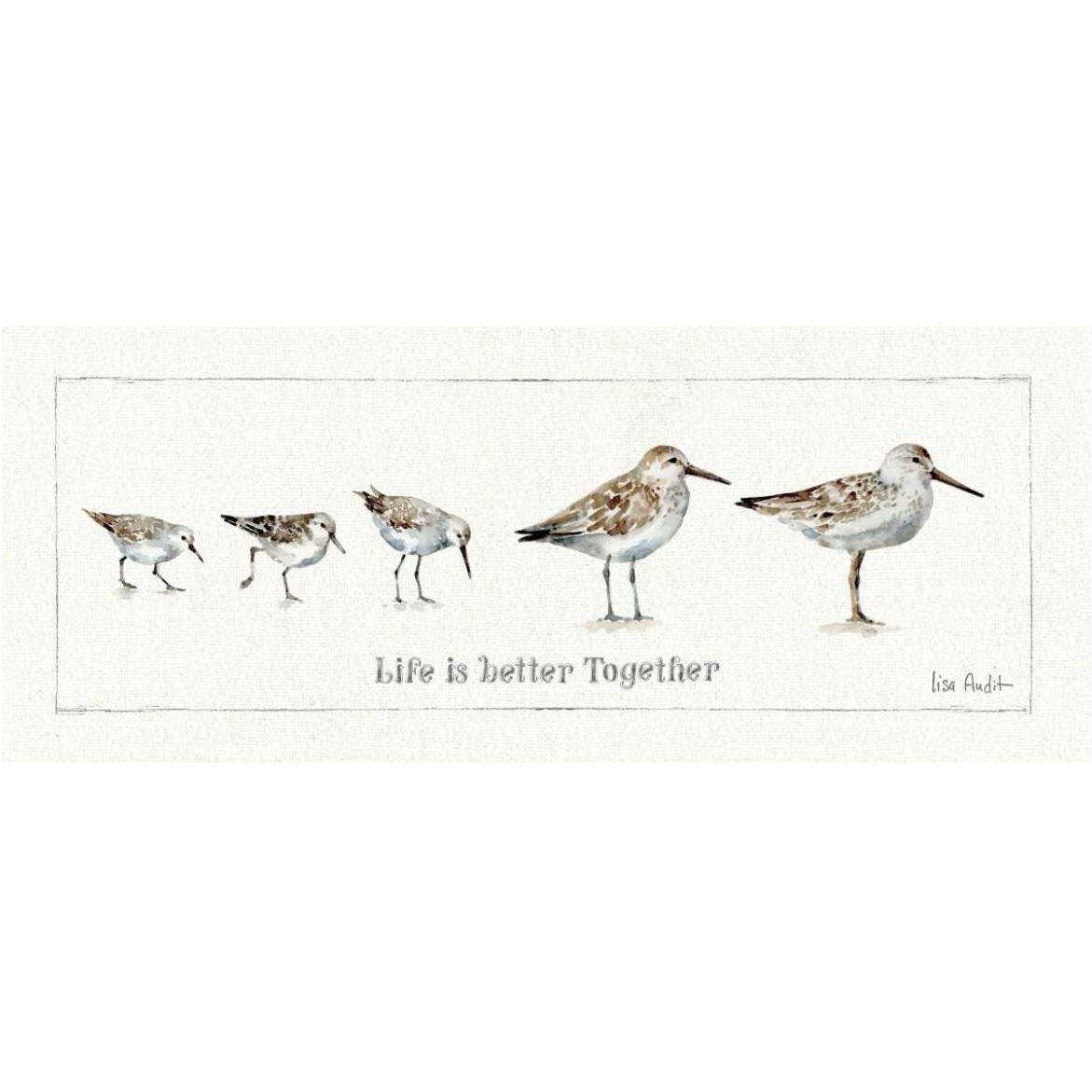 Pebbles and Sandpipers I -Paper Art-77&quotx32"