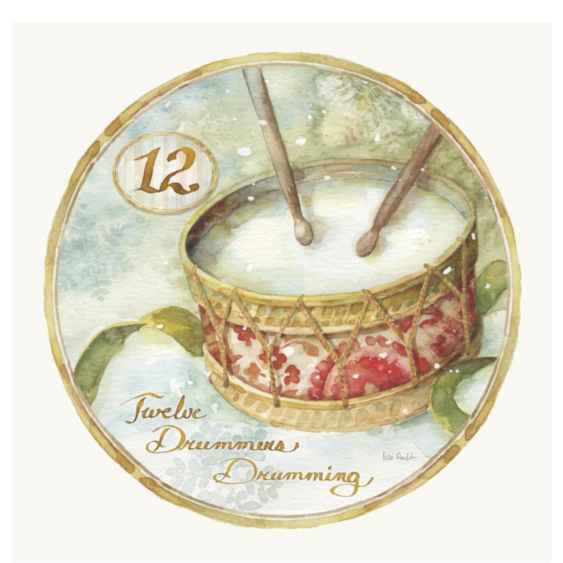 12 Days of Christmas XII Round -Paper Art-26&quotx26"
