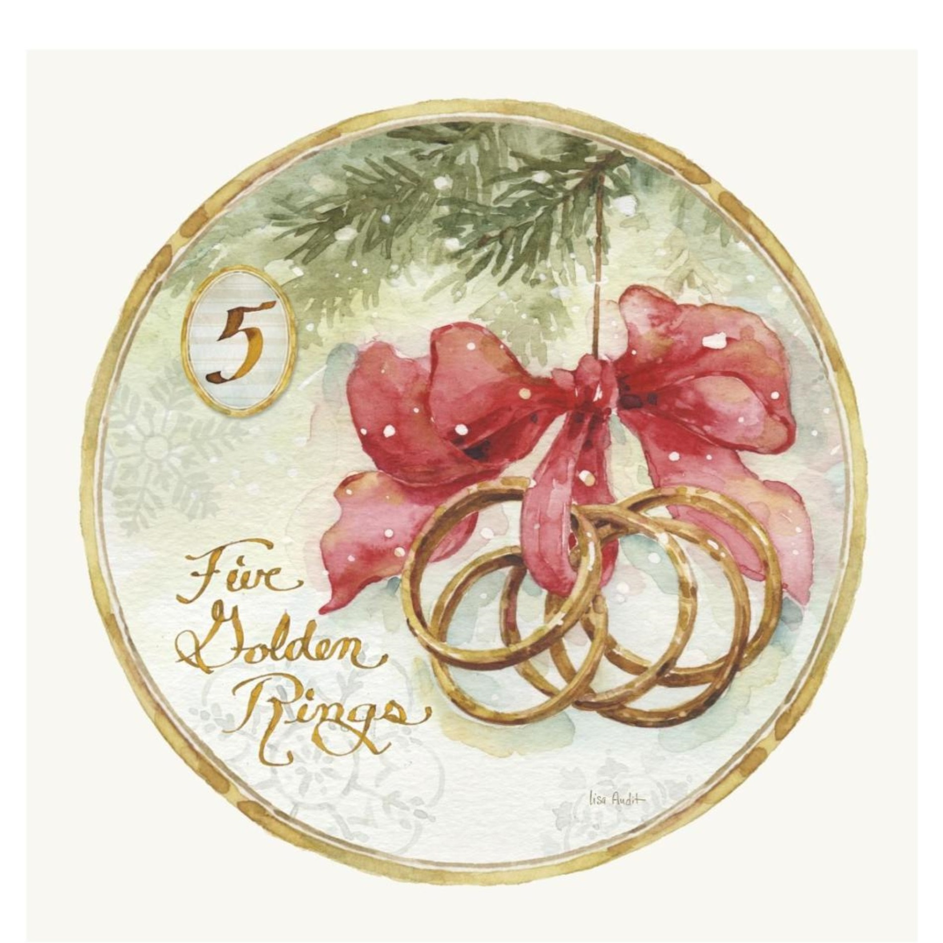 12 Days of Christmas V Round -Paper Art-20&quotx20"