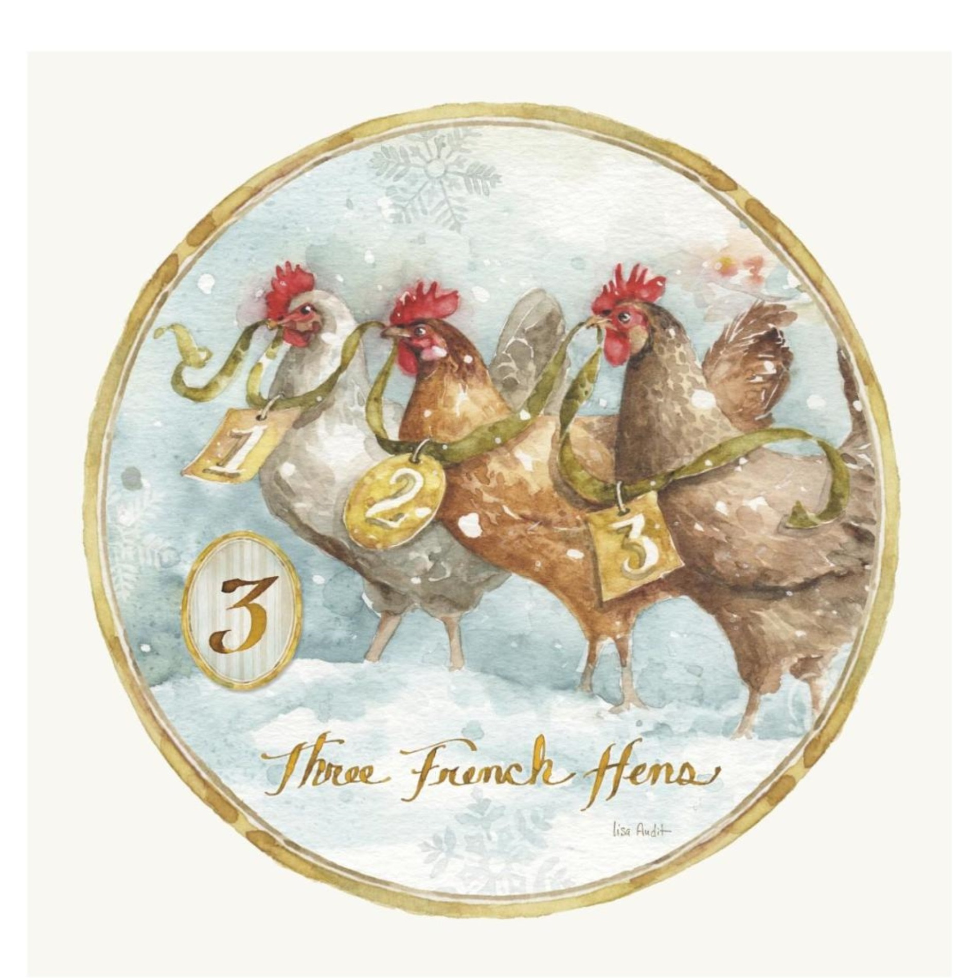 12 Days of Christmas III Round -Paper Art-20&quotx20"