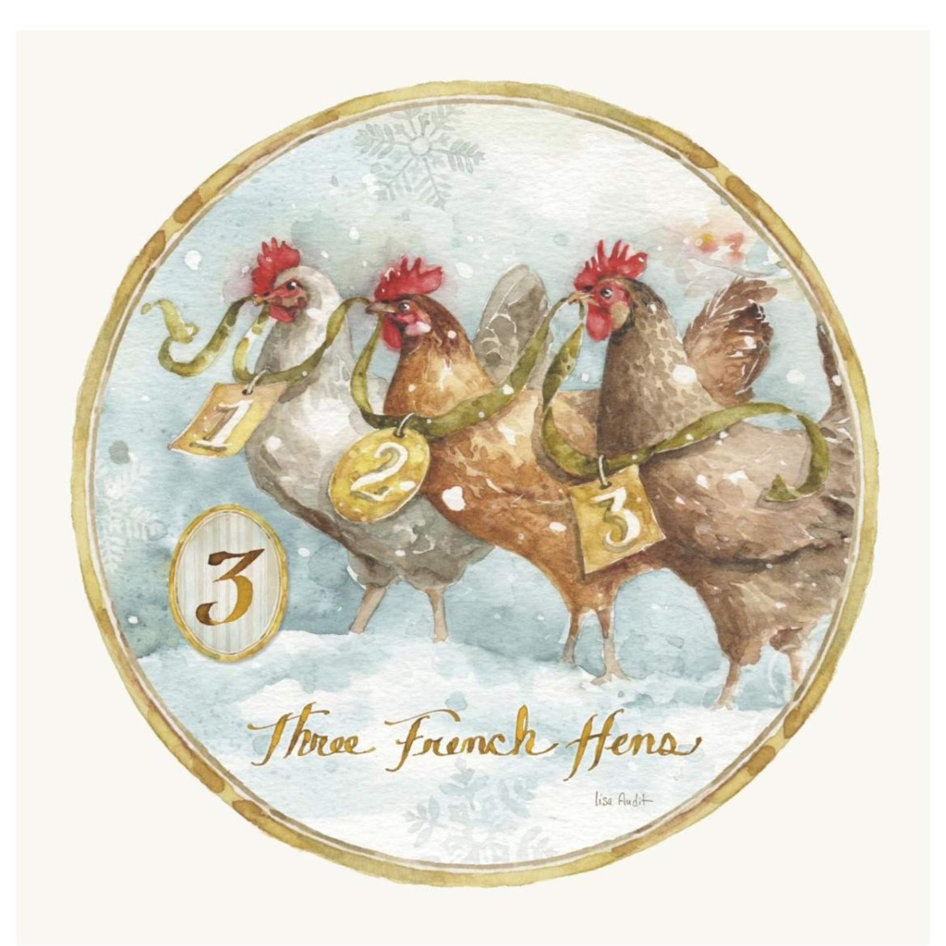 12 Days of Christmas III Round -Paper Art-32&quotx32"