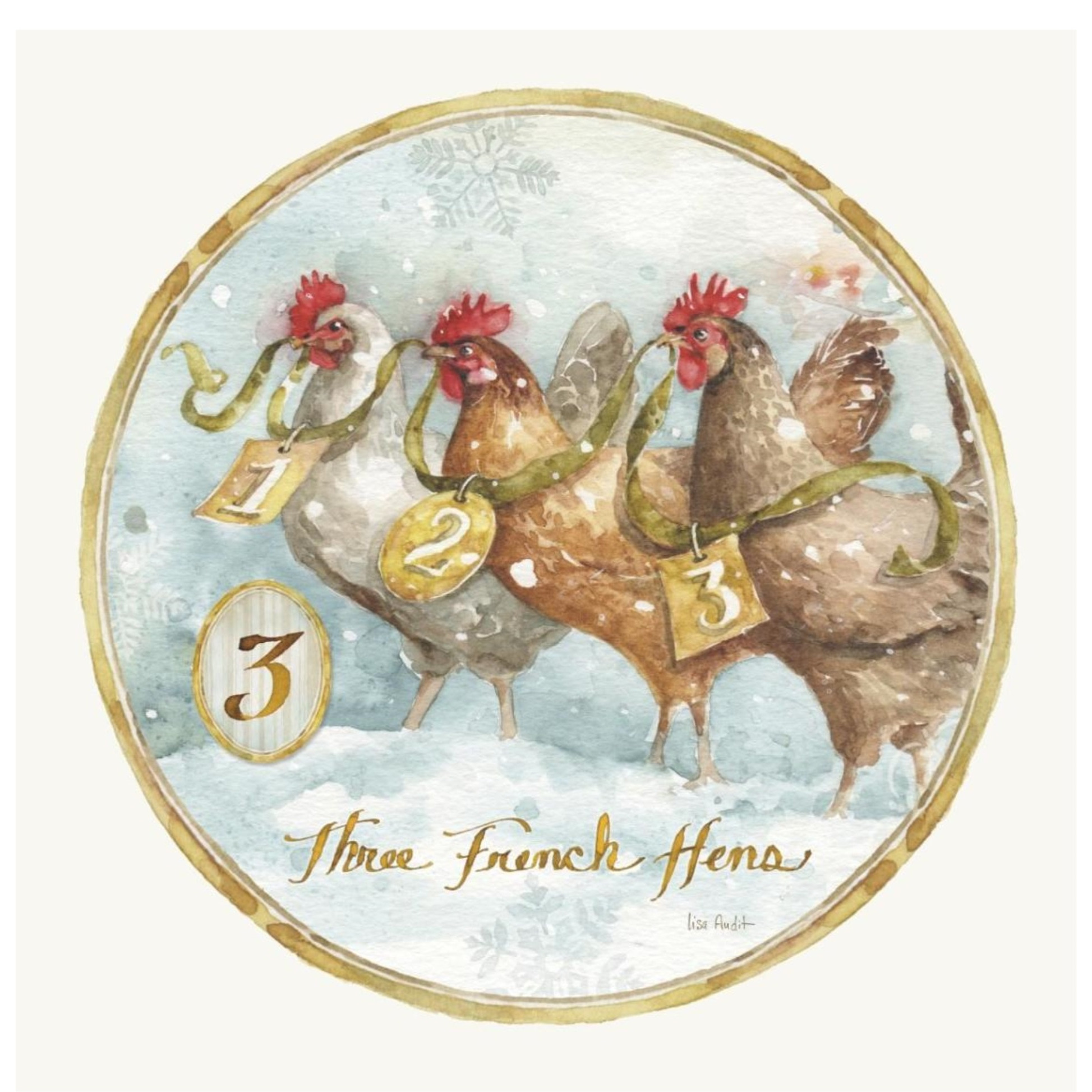 12 Days of Christmas III Round -Paper Art-38&quotx38"