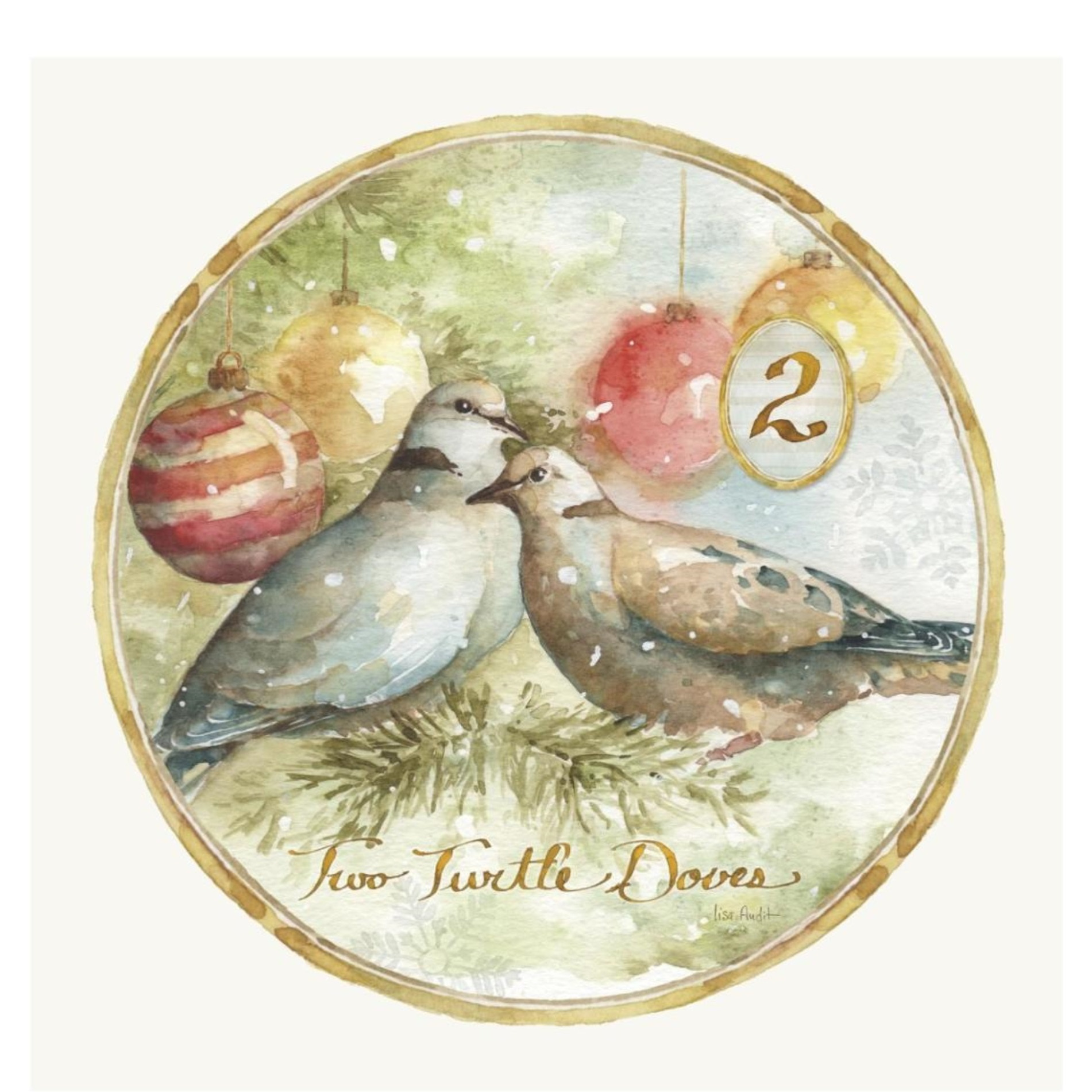 12 Days of Christmas II Round -Paper Art-20&quotx20"