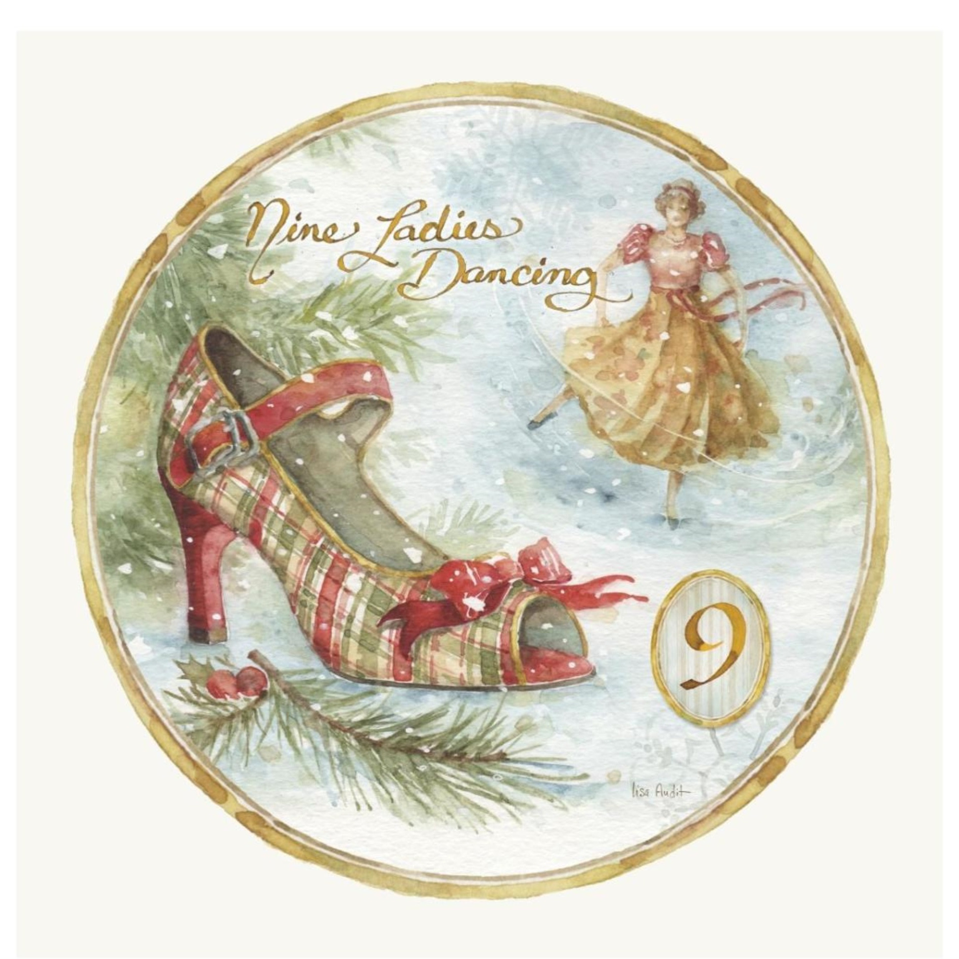 12 Days of Christmas IX Round -Paper Art-32&quotx32"