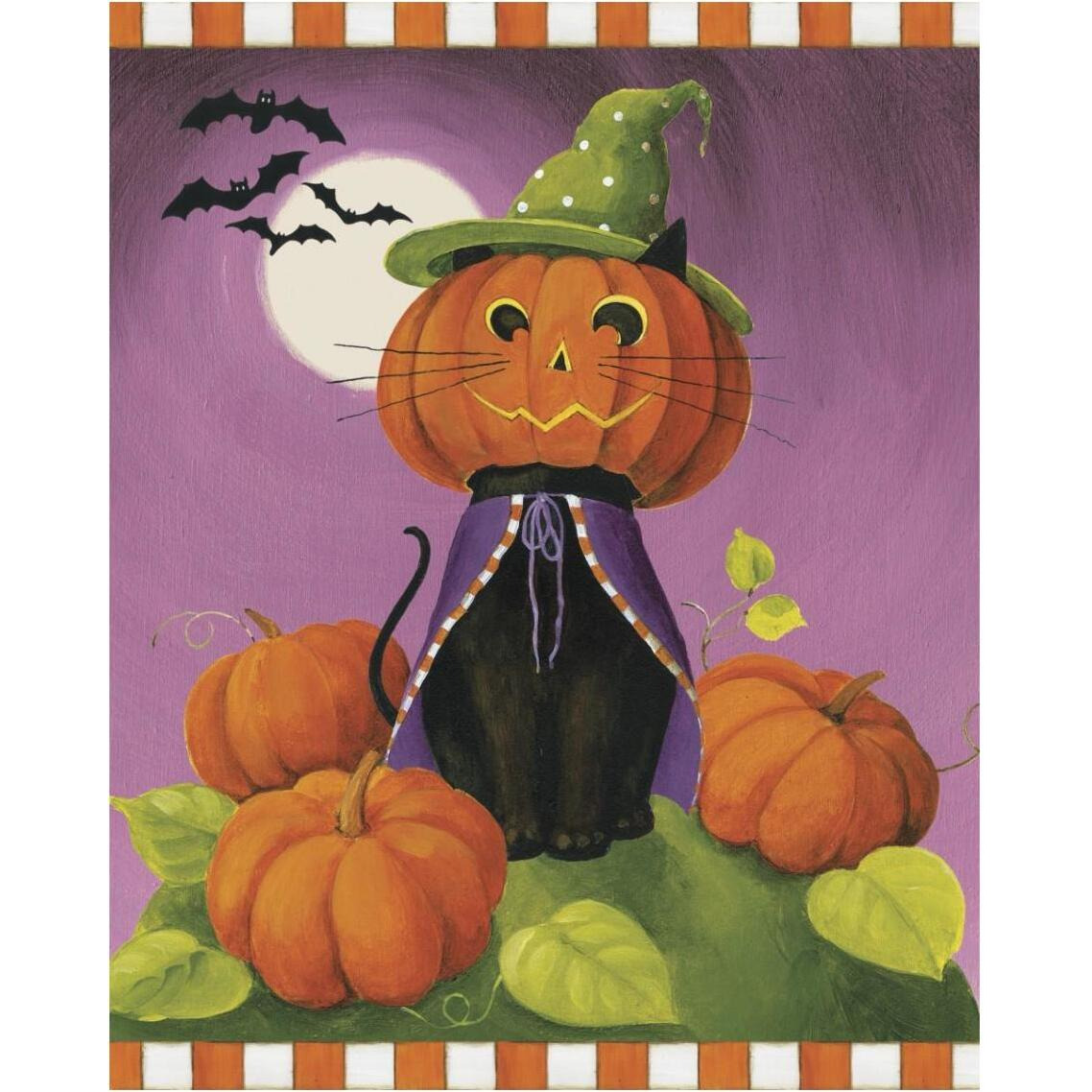 Happy Haunting Cat -Paper Art-30&quotx37"