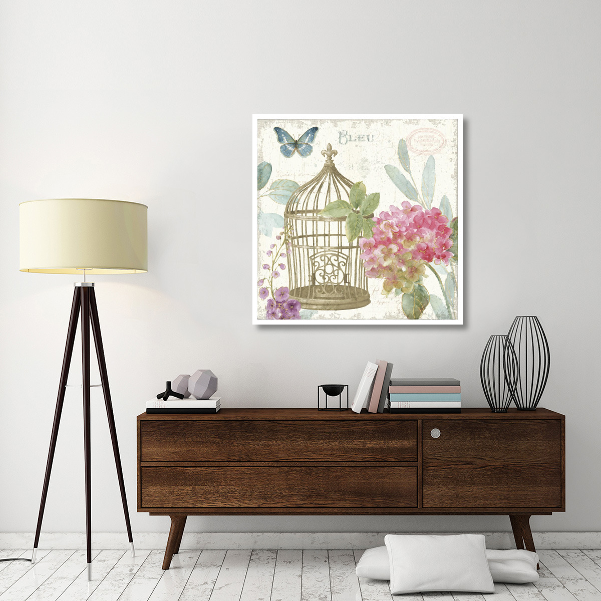 Rainbow Seeds Floral Birdcage II v2 -Paper Art-42&quotx42"