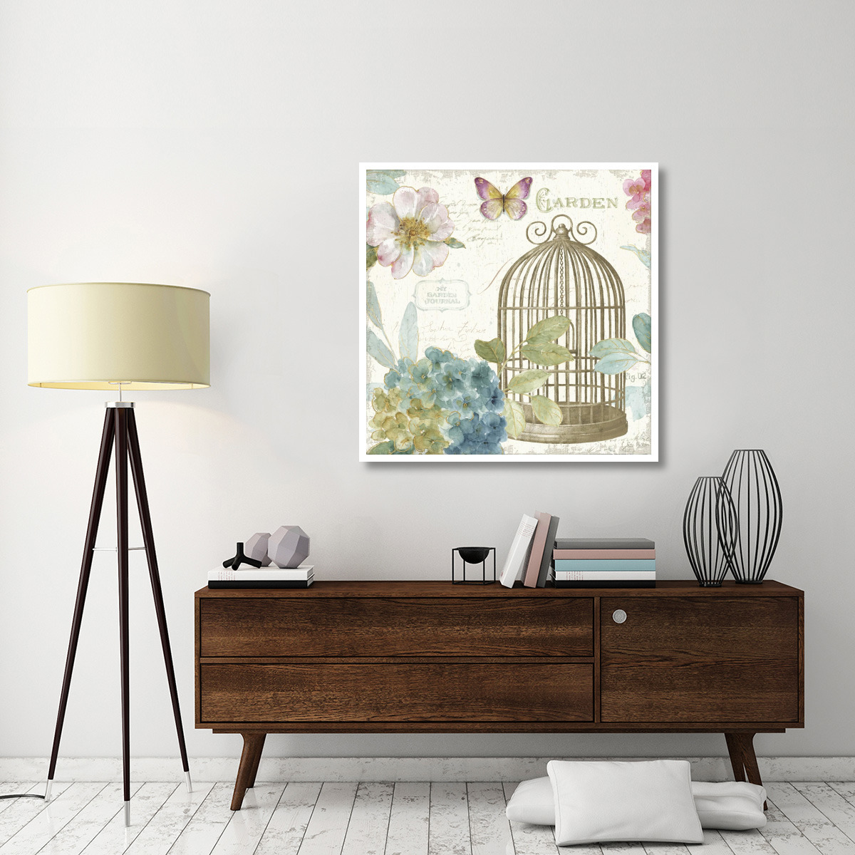 Rainbow Seeds Floral Birdcage III v2 -Paper Art-42&quotx42"