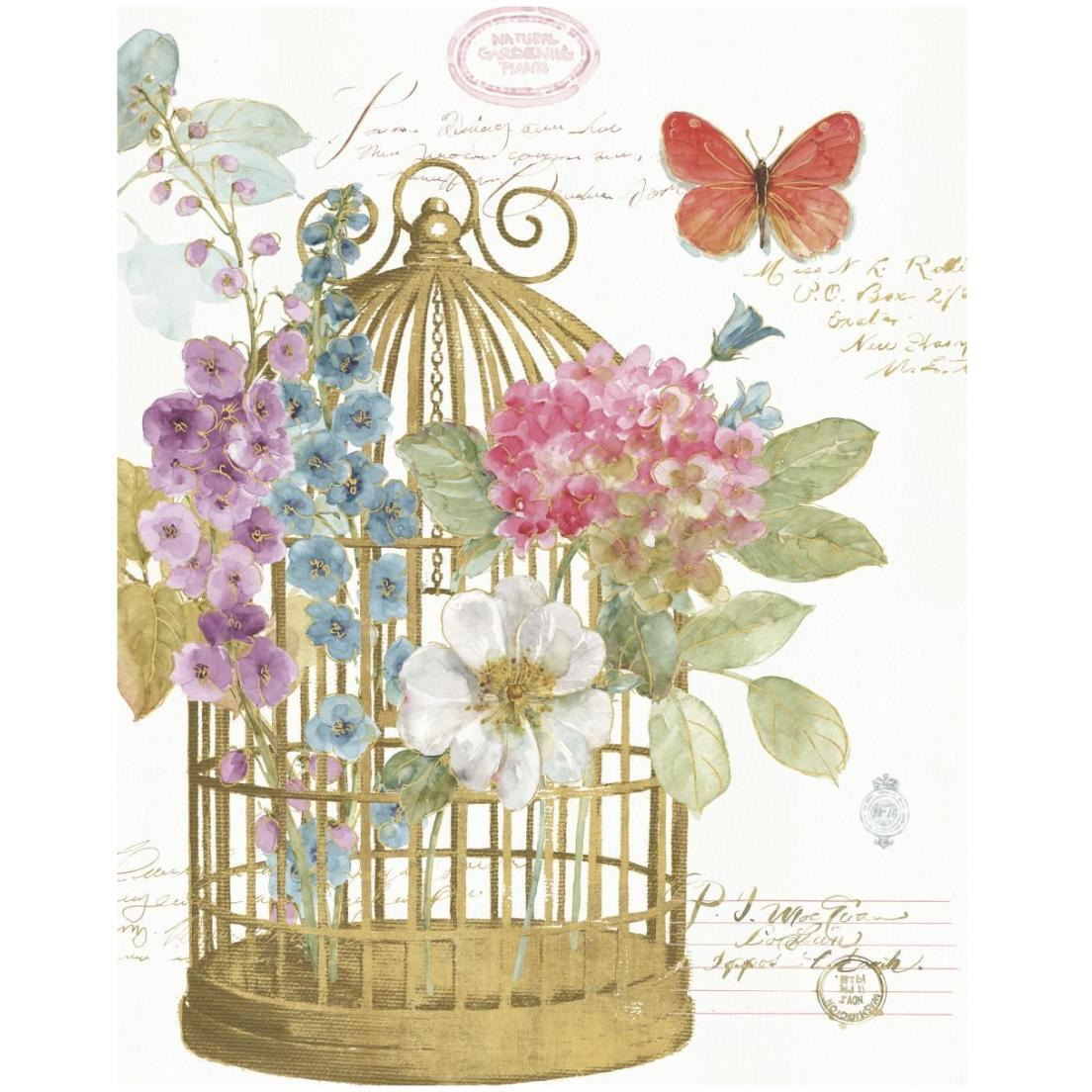 Rainbow Seeds Romantic Birdcage II -Paper Art-18&quotx22"