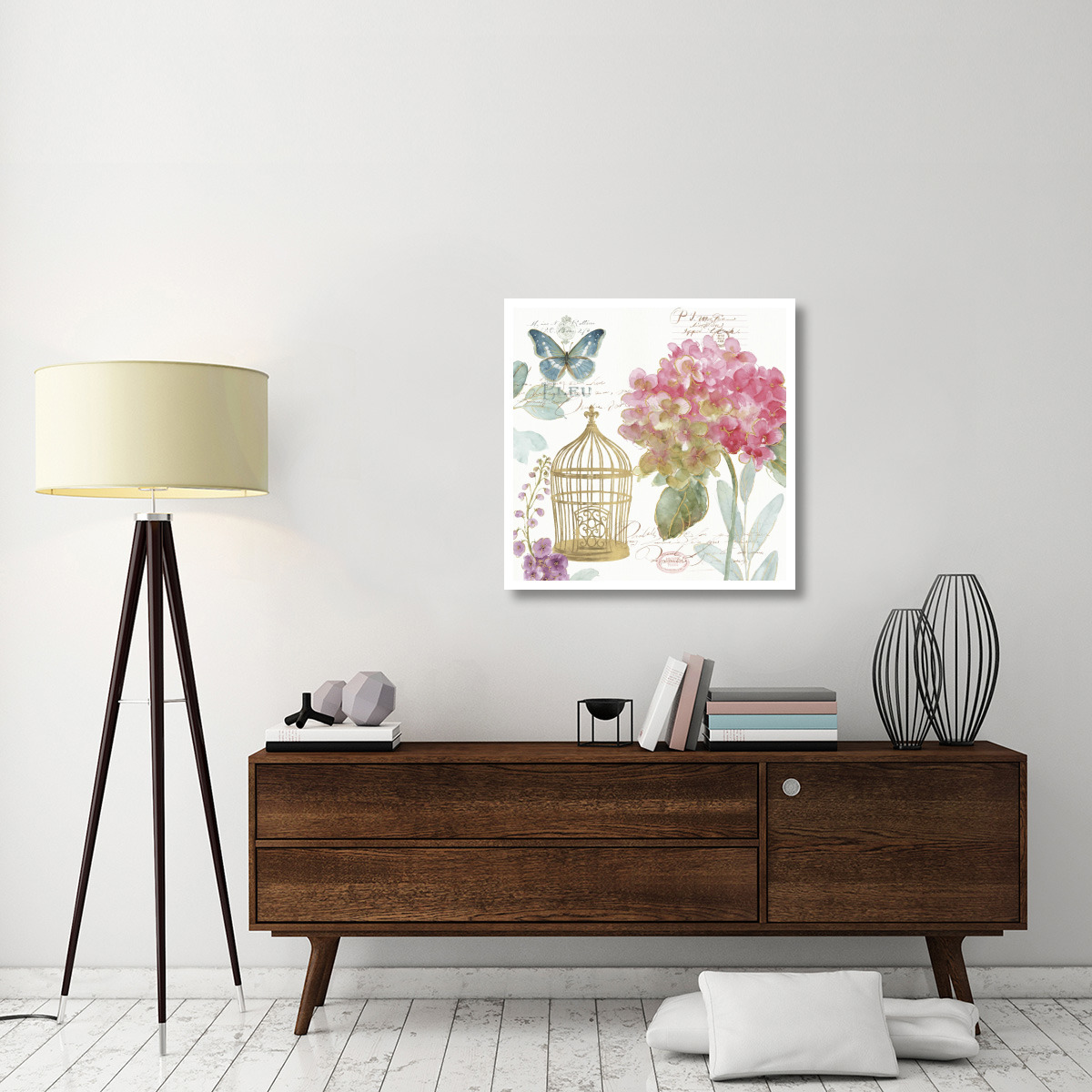 Rainbow Seeds Floral Birdcage II -Paper Art-32&quotx32"