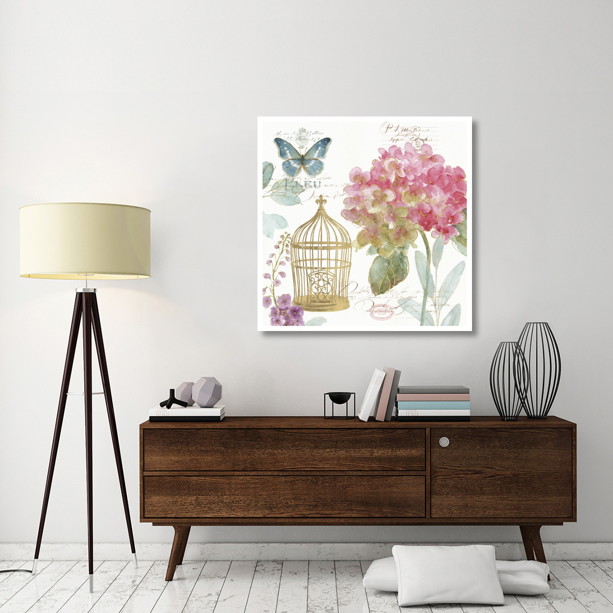 Rainbow Seeds Floral Birdcage II -Paper Art-42&quotx42"