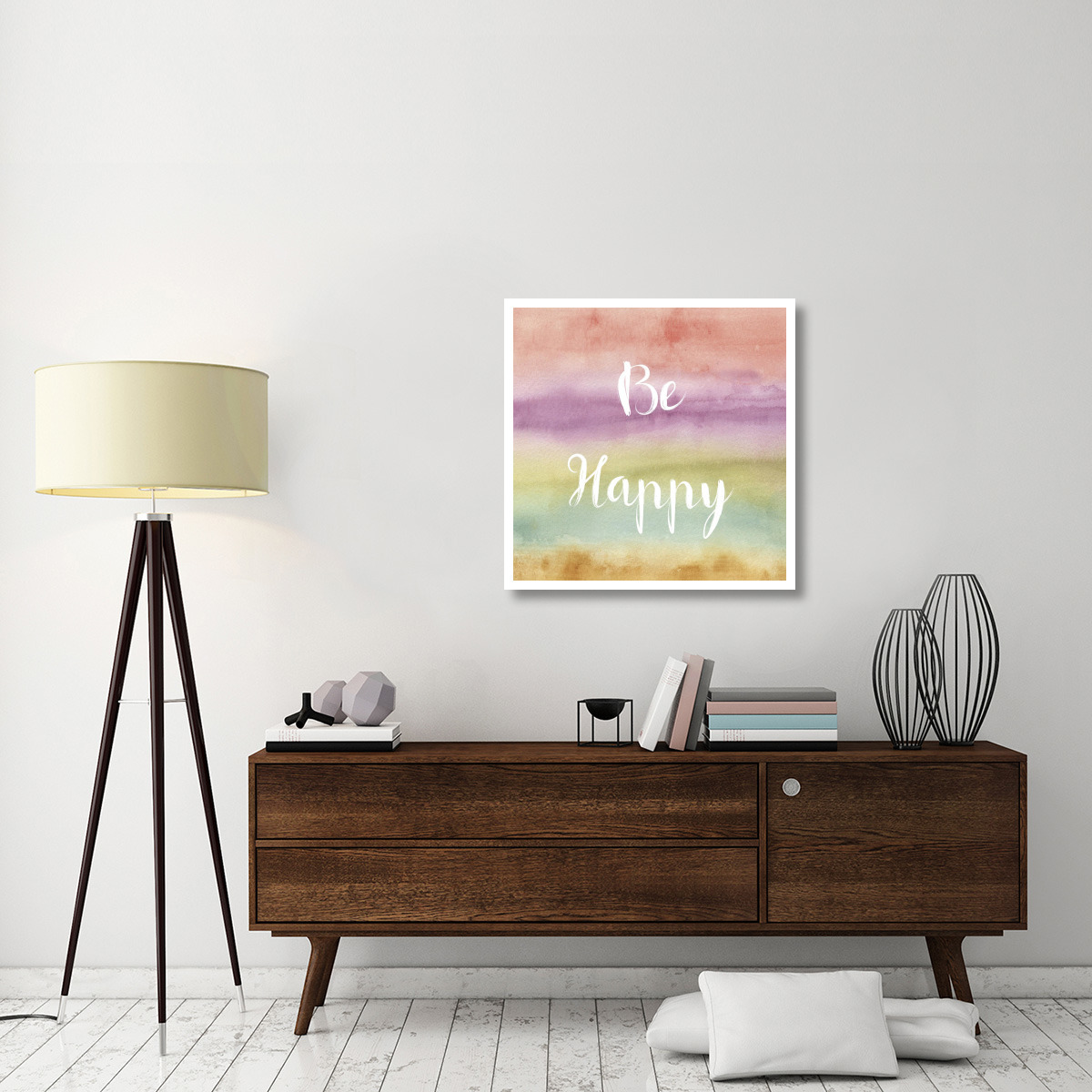 Rainbow Seeds Painted Pattern XIV Happy -Paper Art-32&quotx32"