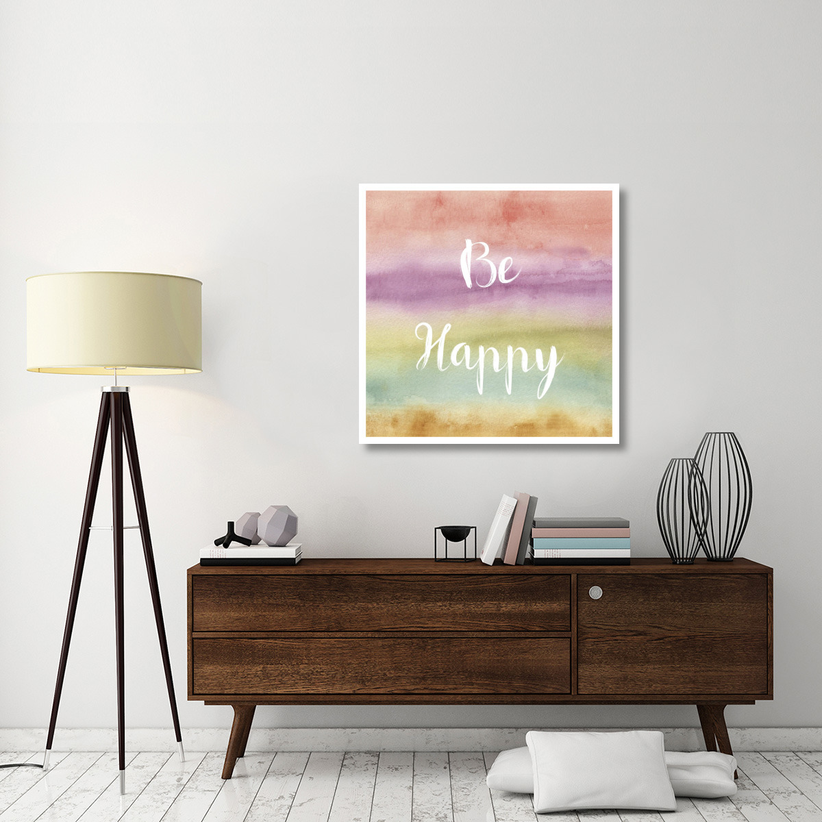 Rainbow Seeds Painted Pattern XIV Happy -Paper Art-38&quotx38"