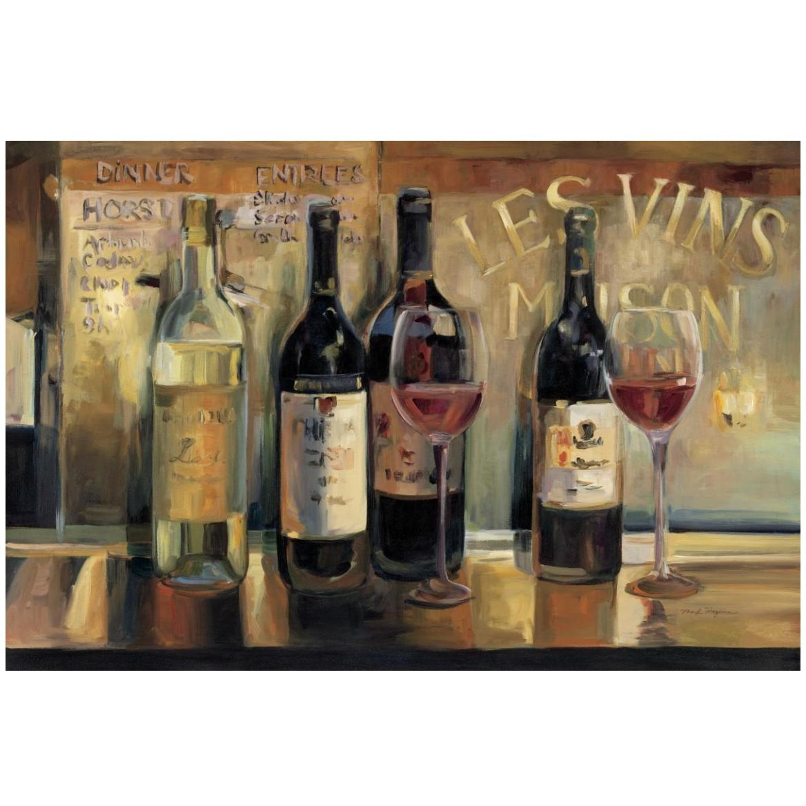 Les Vins Maison Crop -Paper Art-50&quotx34"